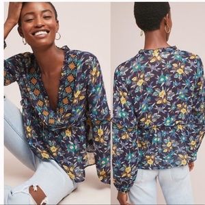Anthropologie floral blouse
